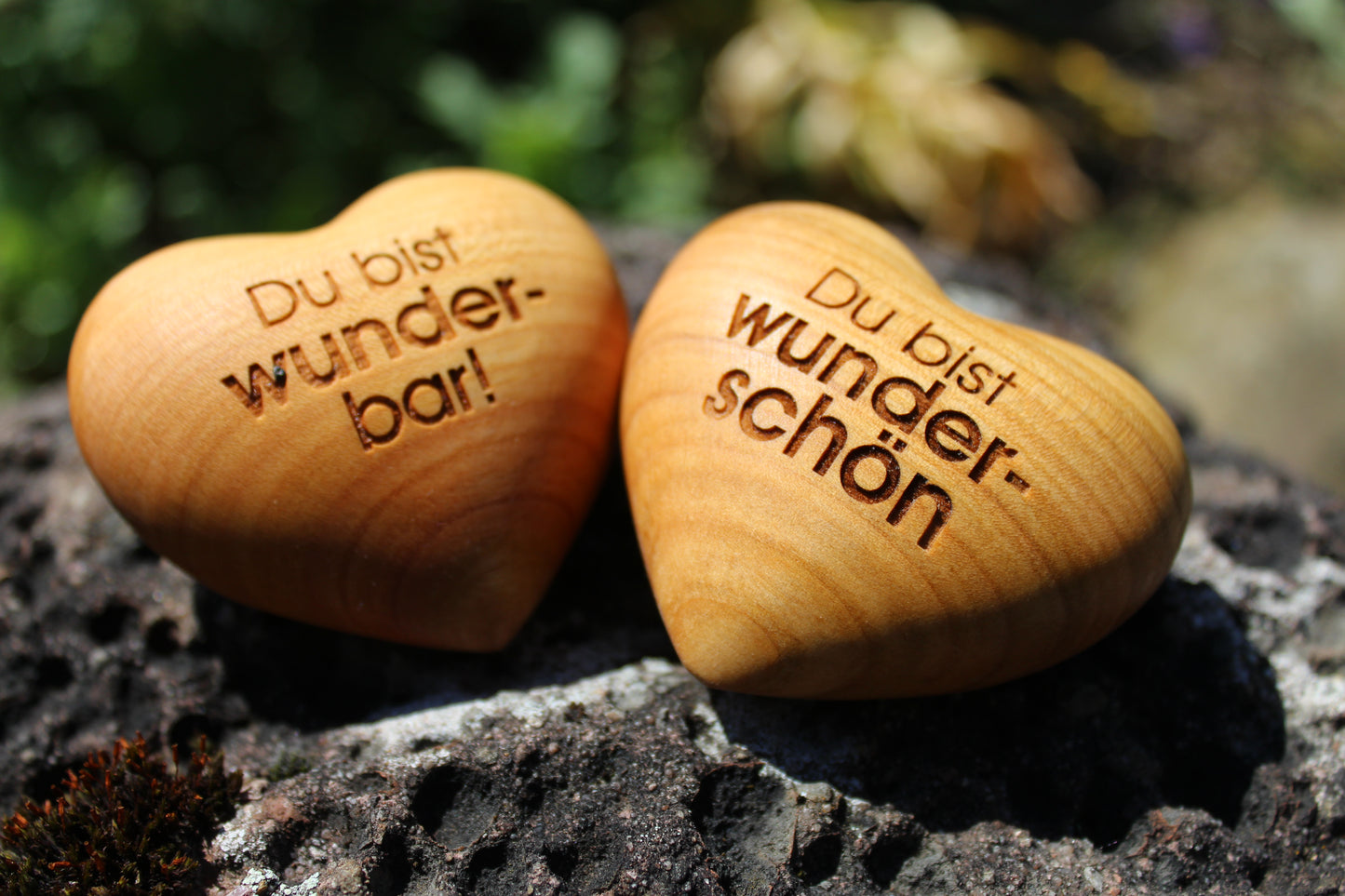 Thankgoods Holzherz Du bist wunderbar! und Du bist wunderschön
