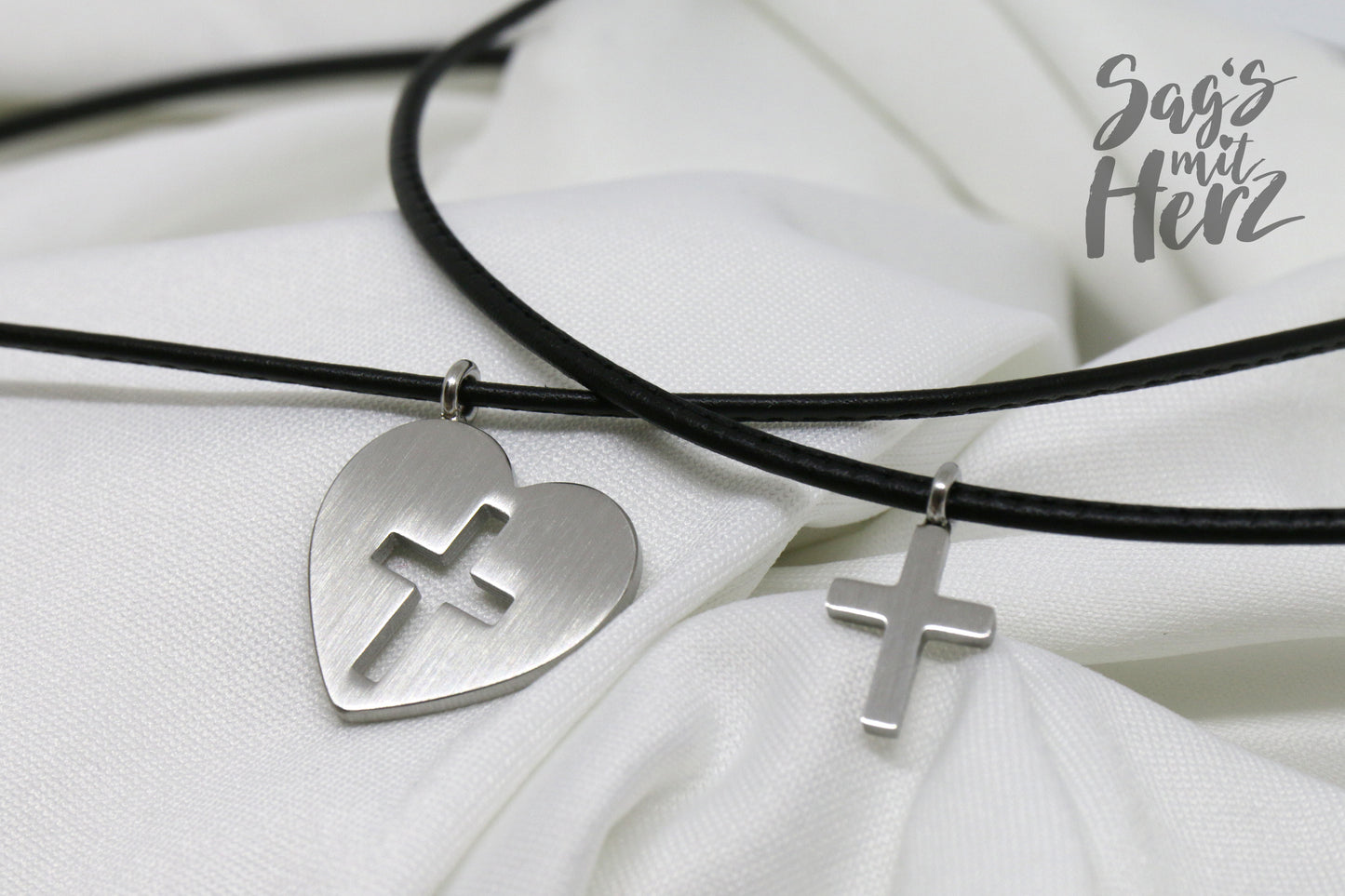Thankgoods Freundschaft-Schmuckset Herz/Kreuz für 2 Menschen die Ihre Liebe auf eine ganz besondere Art teilen möchten!