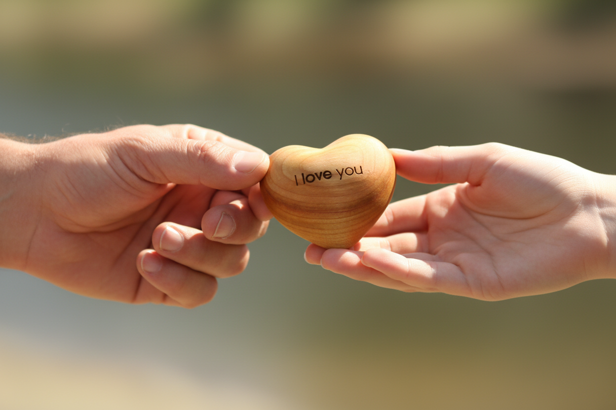 Thankgoods Holzherz I love you Hand in Hand