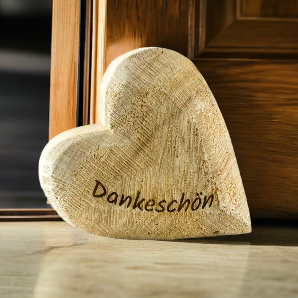 Thankgoods Pappelholzherz Dankeschön im Türrahmen