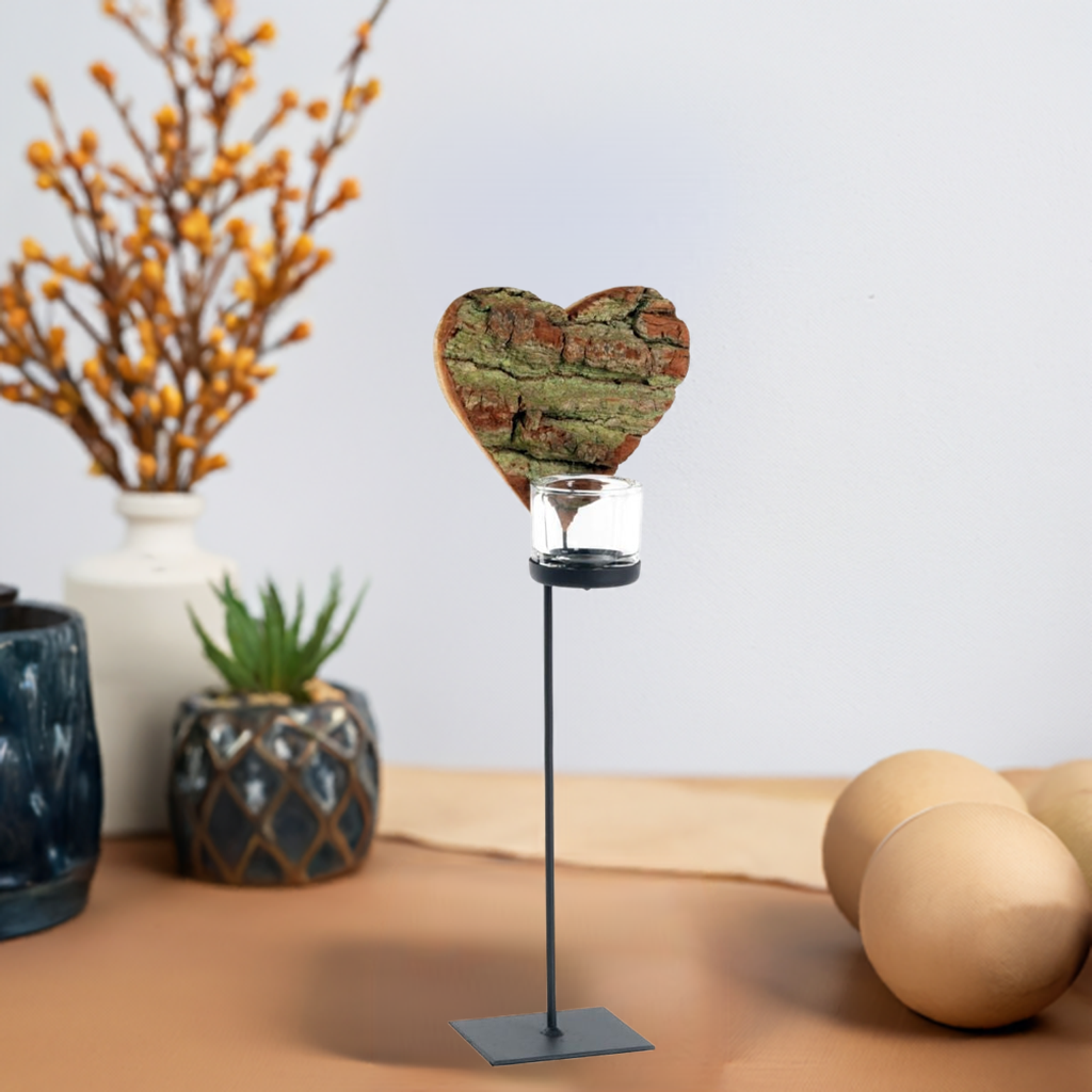 Thankgoods Rindenherz mit Windlicht