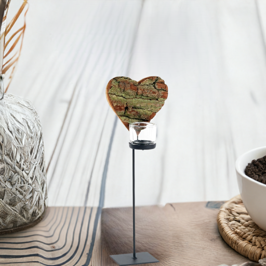 Thankgoods Rindenherz mit Windlicht