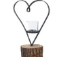 Thankgoods heart votive on a wooden base