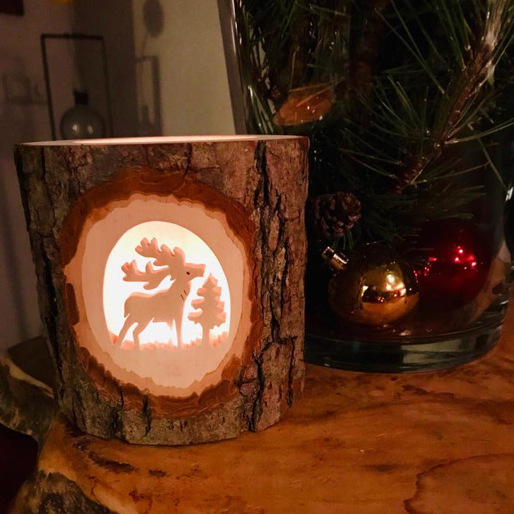 Thankgoods deer motif candlestick