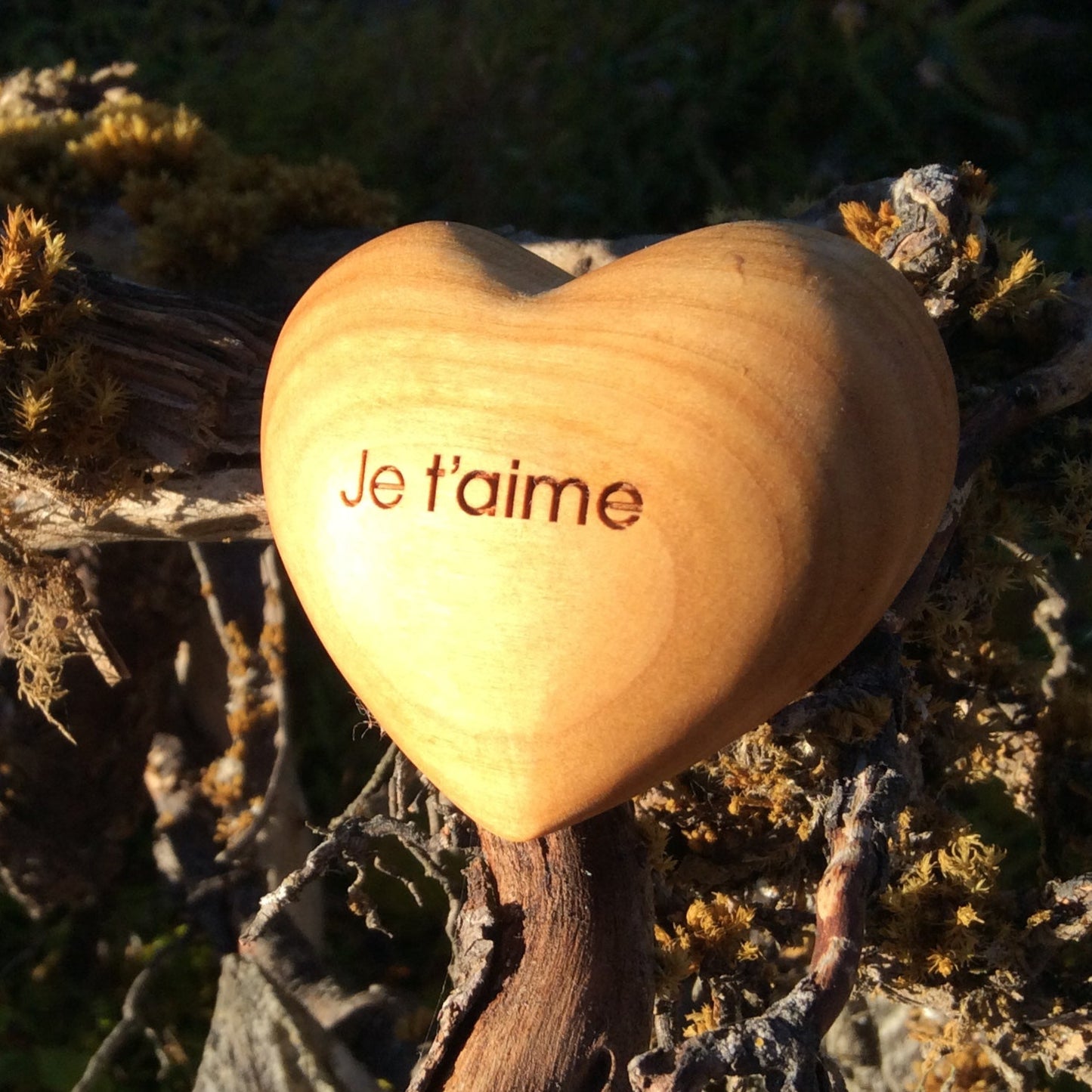 Thankgood's wooden heart Je t'aime