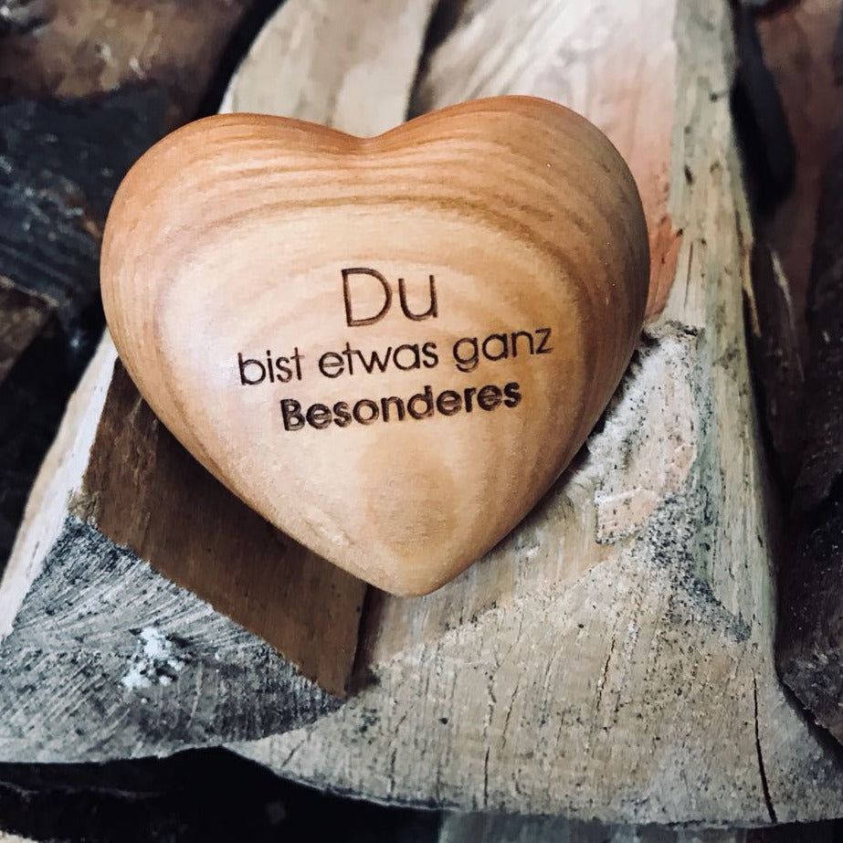 Thankgoods Handschmeichler Holzherz Du bist etwas ganz Besonderes Holzscheit