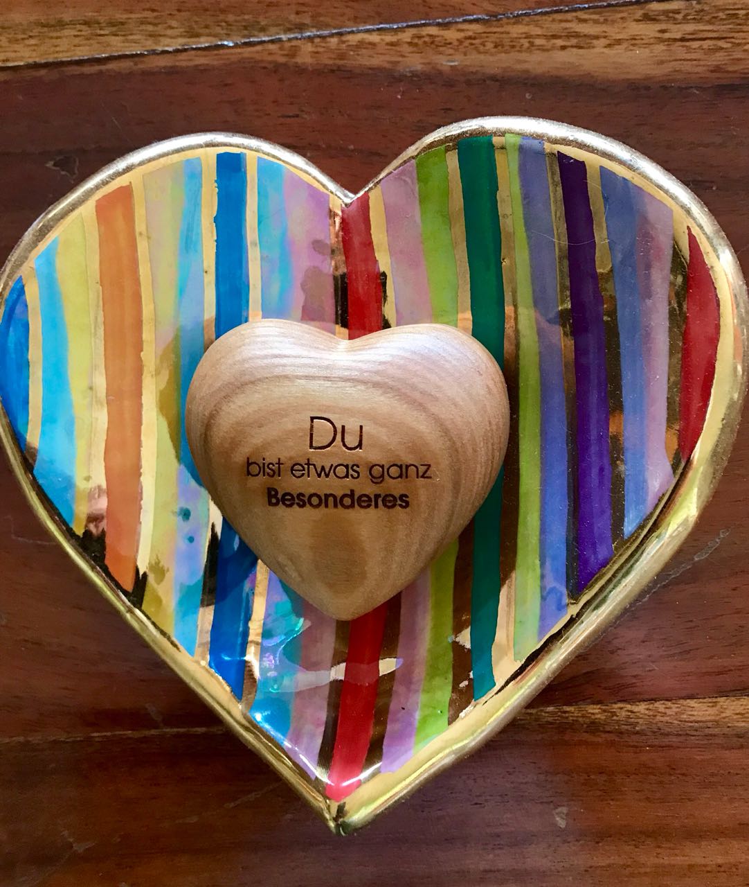 Thankgoods Handschmeichler Holzherz Du bist etwas ganz Besonderes Schale