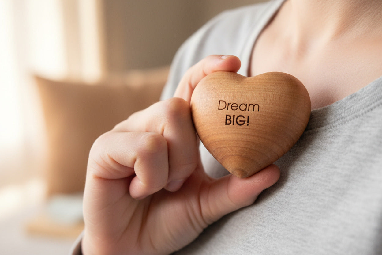 Thankgoods Handschmeichler Holzherz Dream BIG! Hand