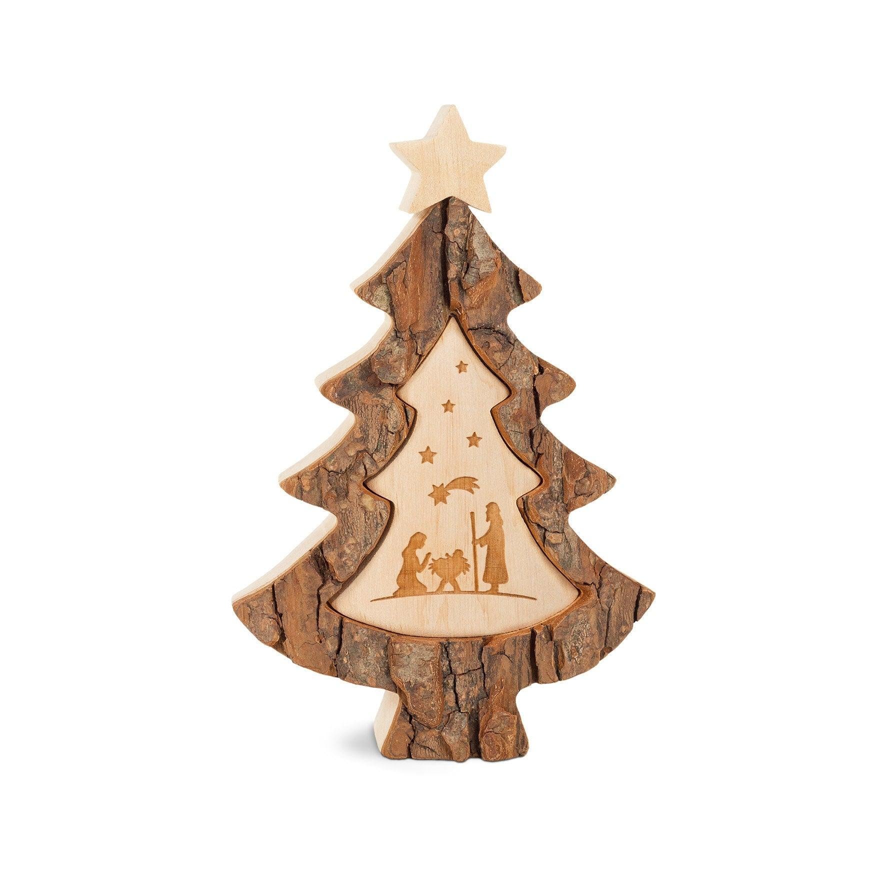Weihnachtsbaum mit Lasermotiv Krippe - Thankgoods